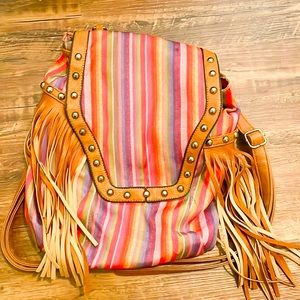Serape western backpack purse